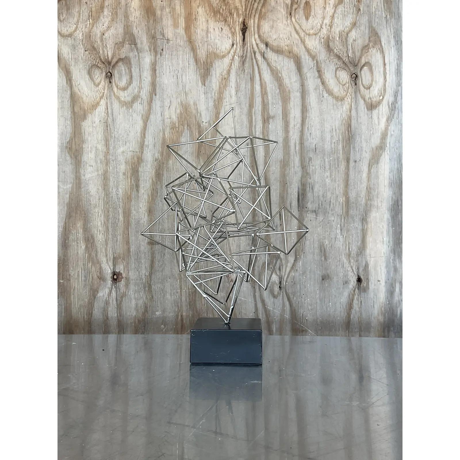 Vintage Postmodern Geometric Abstract Sculpture For Sale 1