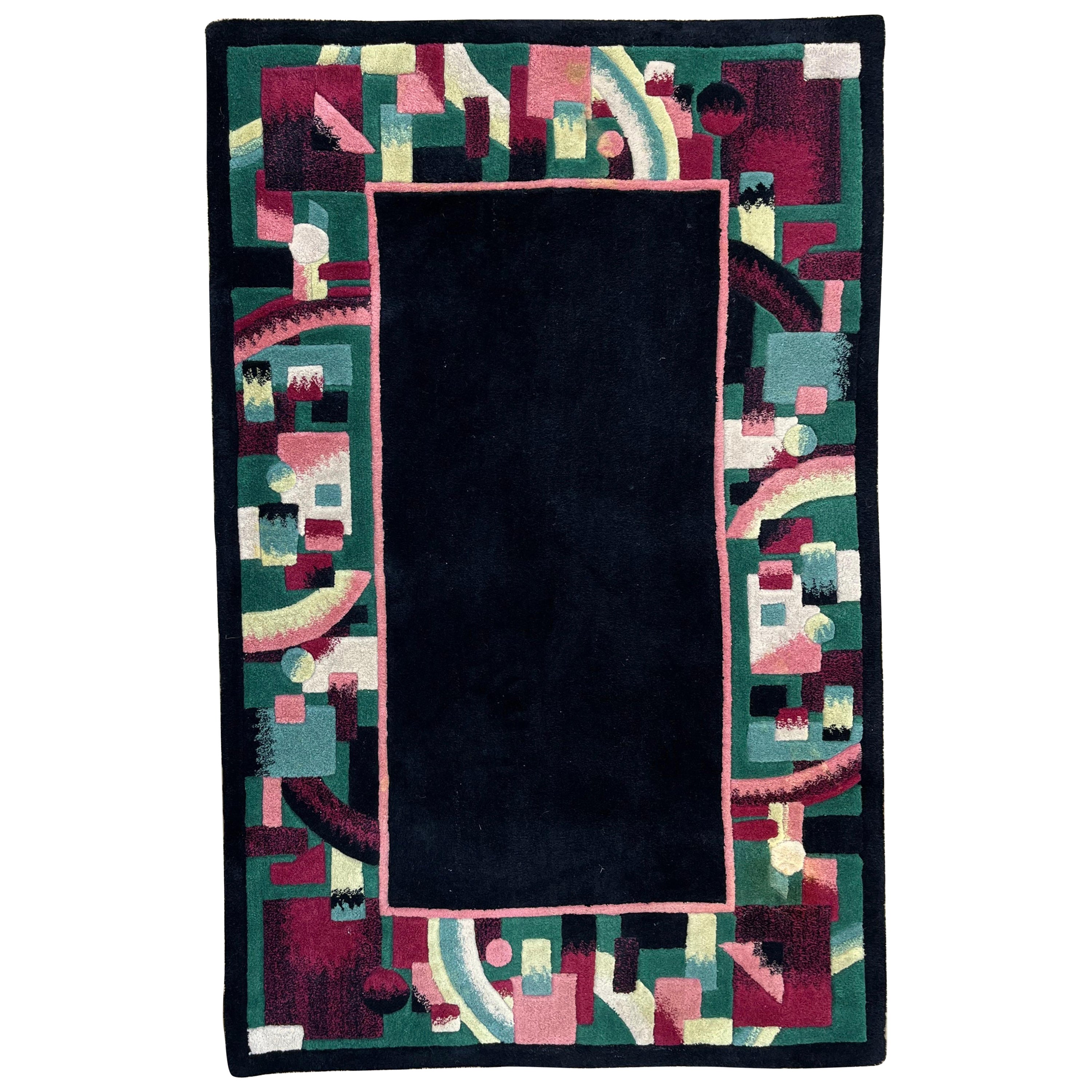 Tapis géométrique vintage postmoderne. Circa 1980S