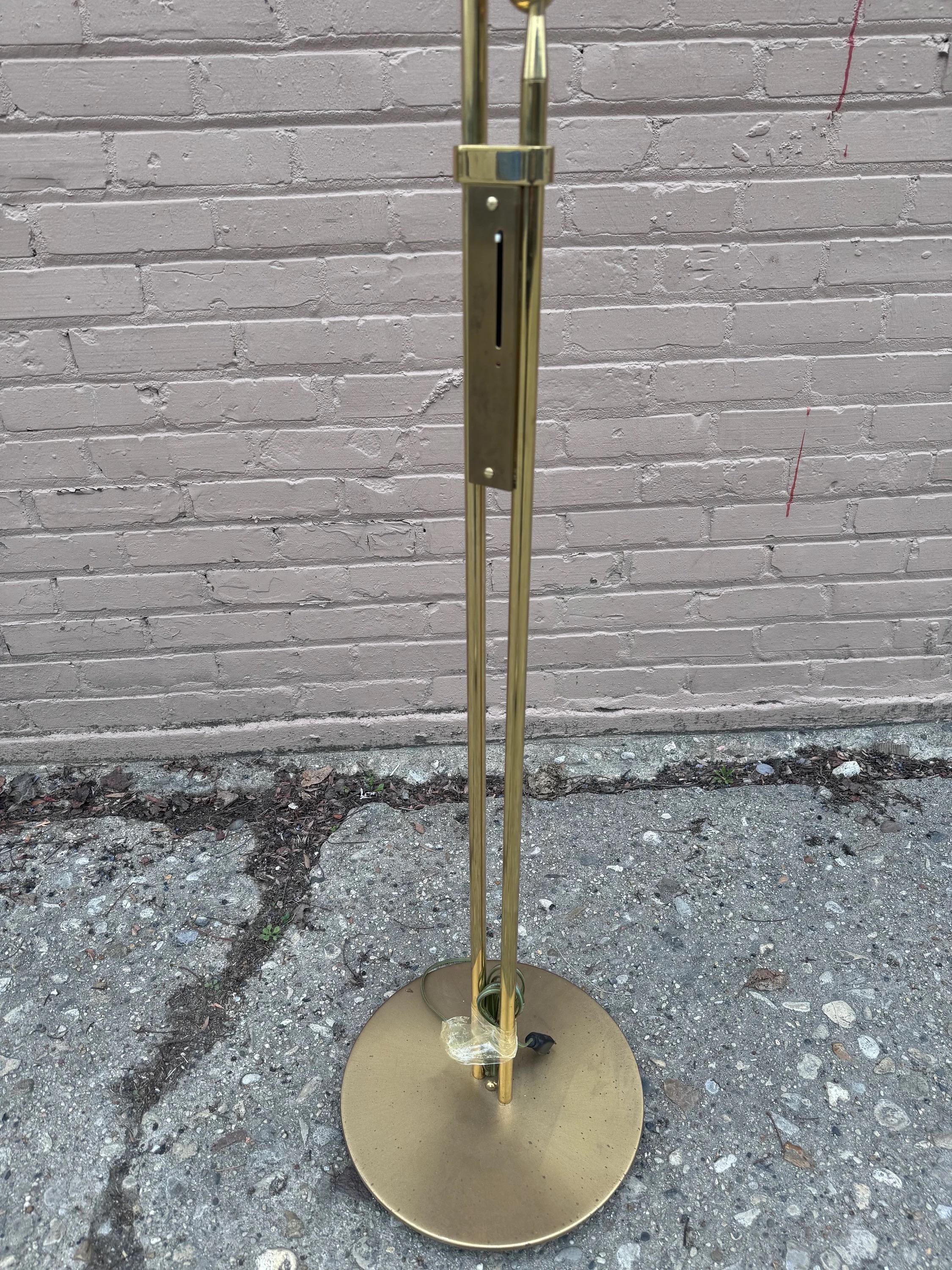 Mid-Century Modern Postmodern German Brass Adjustable Floor Lamp by Holtkoetter