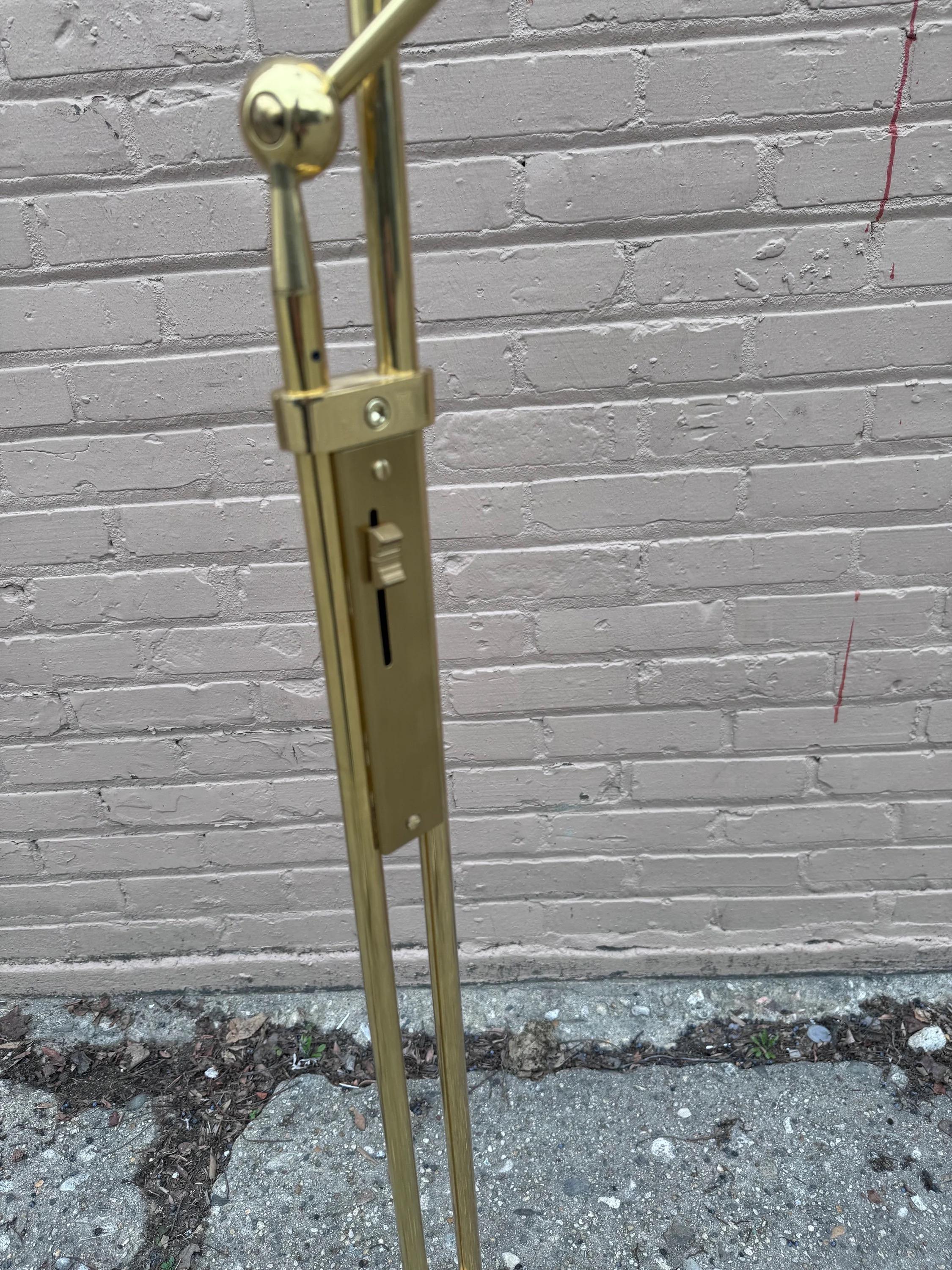 Postmodern German Brass Adjustable Floor Lamp by Holtkoetter 1