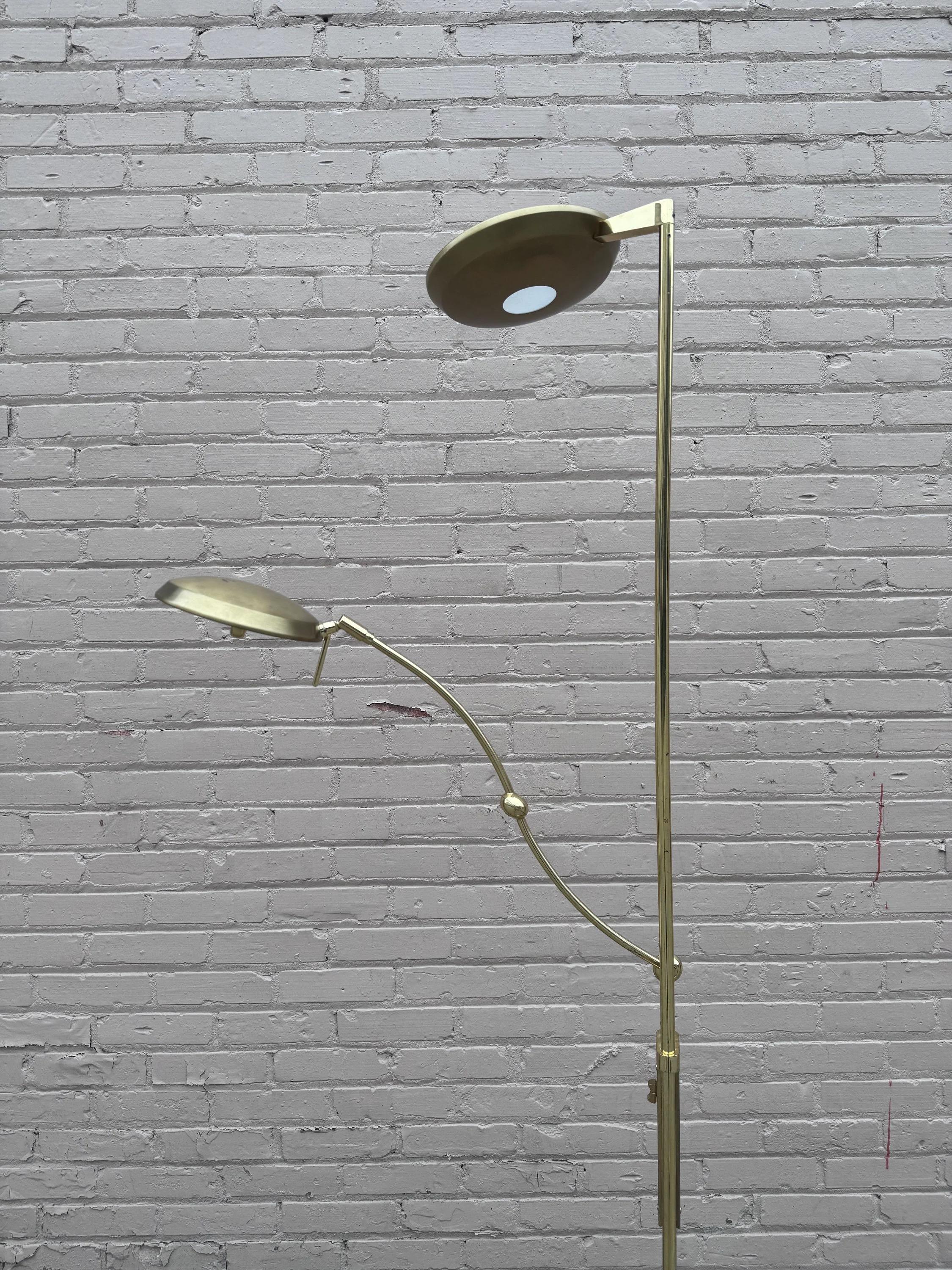 Postmodern German Brass Adjustable Floor Lamp by Holtkoetter 3