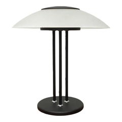 Vintage Postmodern Glass & Metal Table Lamp, 1980s