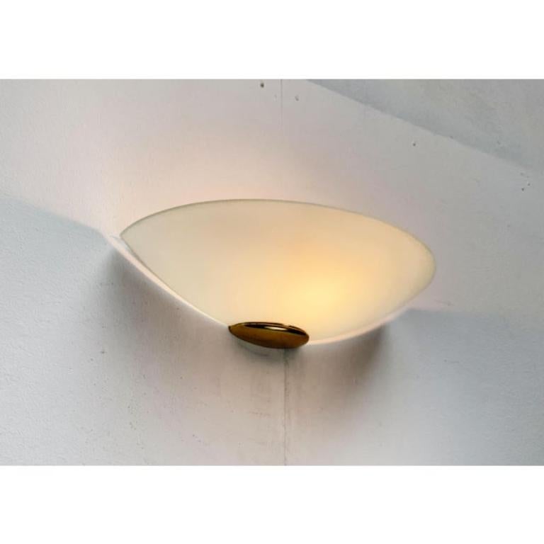 20th Century Vintage Postmodern Glass Wall Lamp Sconce from Metalarte, 1980s For Sale