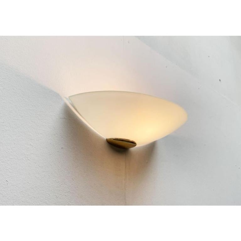 Vintage Postmodern Glass Wall Lamp Sconce from Metalarte, 1980s For Sale 1