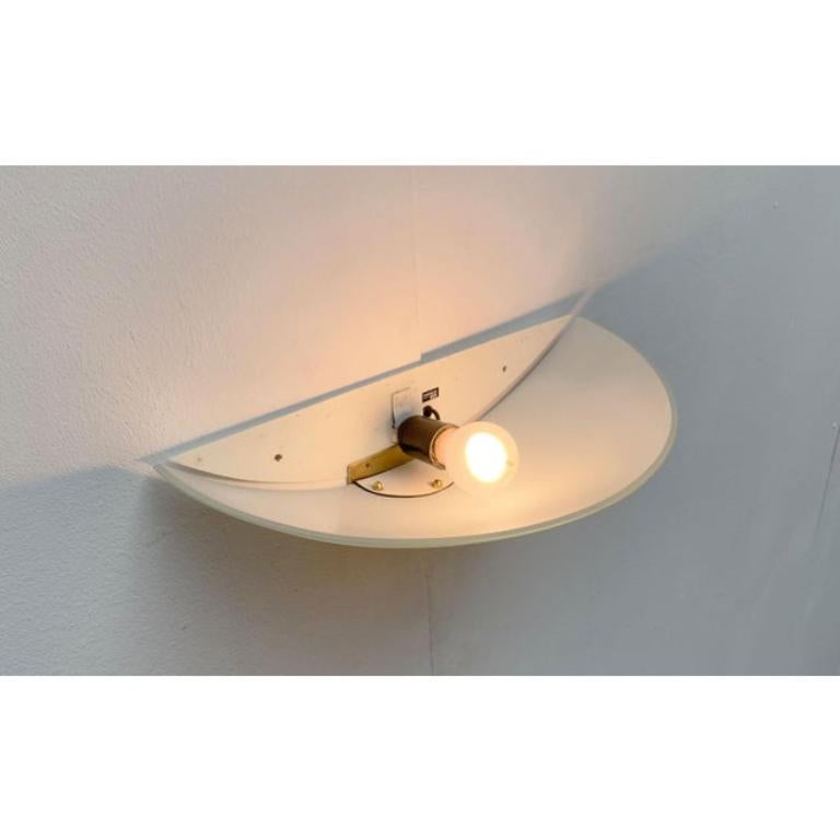 Vintage Postmodern Glass Wall Lamp Sconce from Metalarte, 1980s For Sale 2