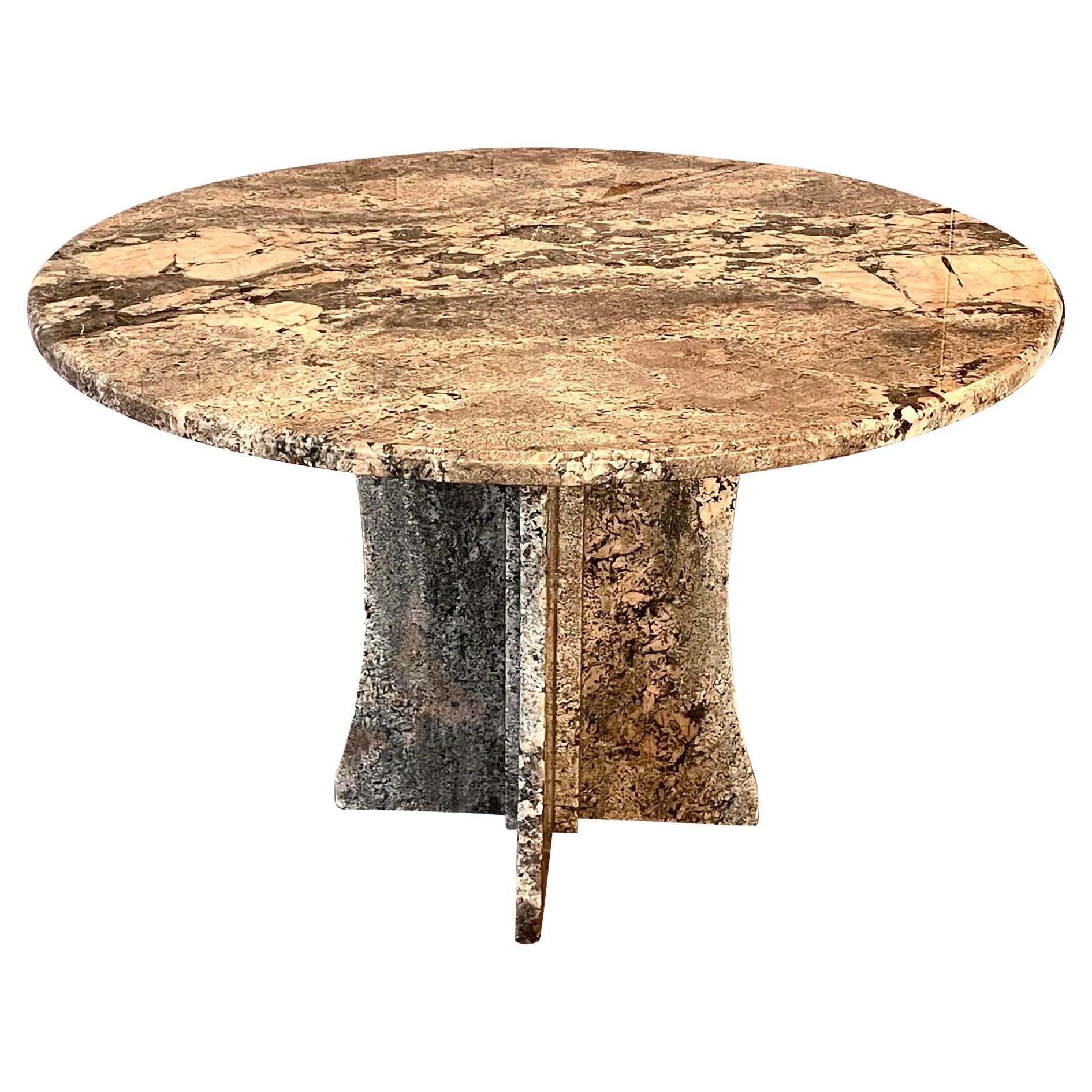Vintage Italian Granite Oval Dining Table For Sale at 1stDibs