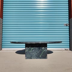 Vintage Postmodern Green Marble Coffee Table