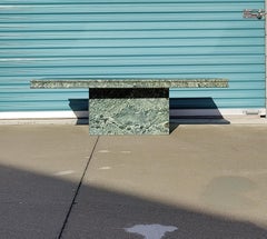 Vintage Postmodern Green Marble Coffee Table