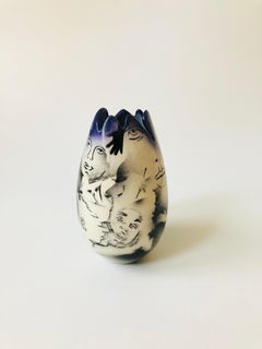 Vintage Postmodern Harris Cies Figurative Art Pottery Vase