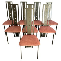 Vintage Postmodern High Back Dining Chairs by Amisco - Set of 8