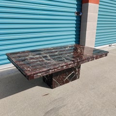 Vintage Postmodern Italian Black Solid Marble Coffee Table