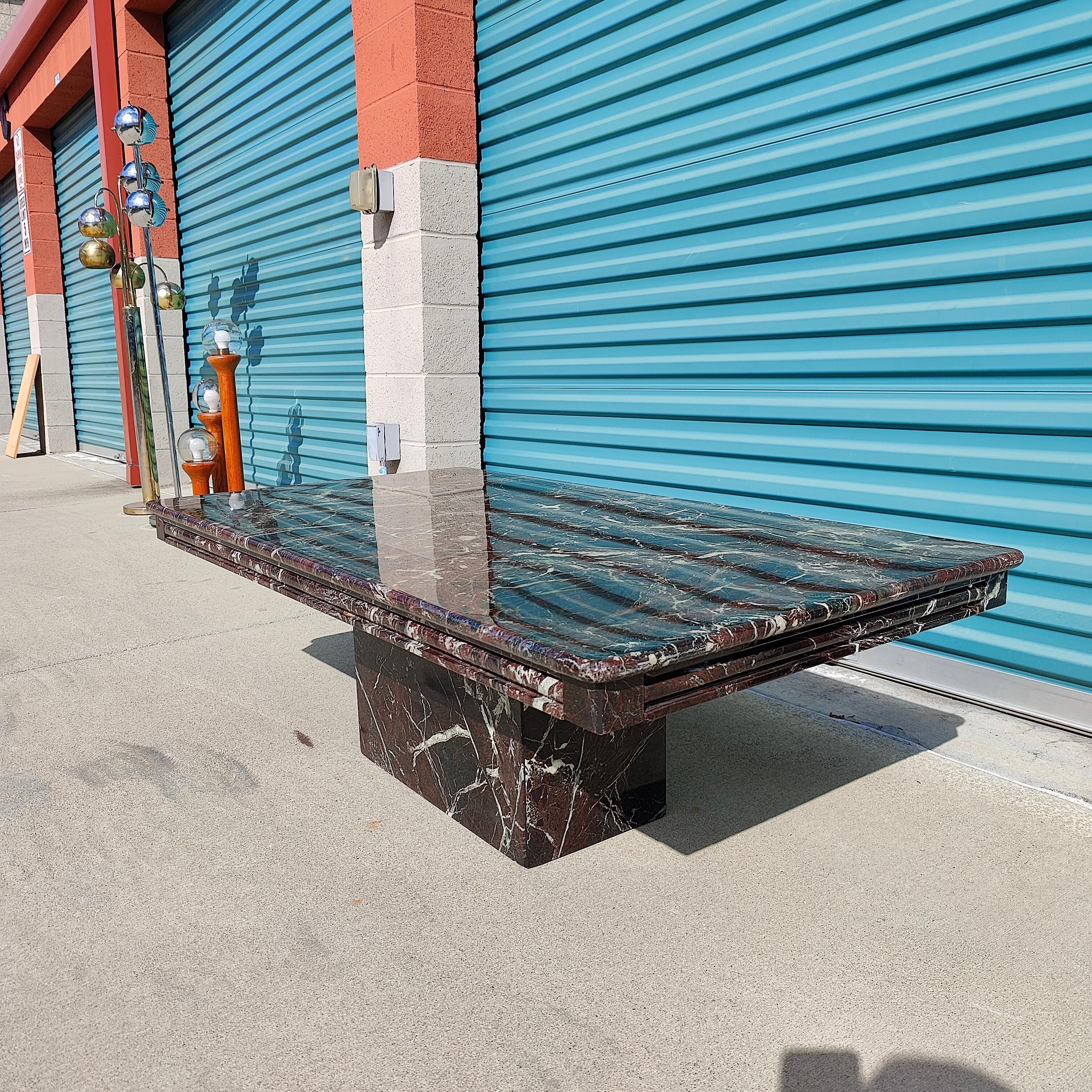 Vintage Postmodern Italian Black Solid Marble Coffee Table For Sale at 1stDibs