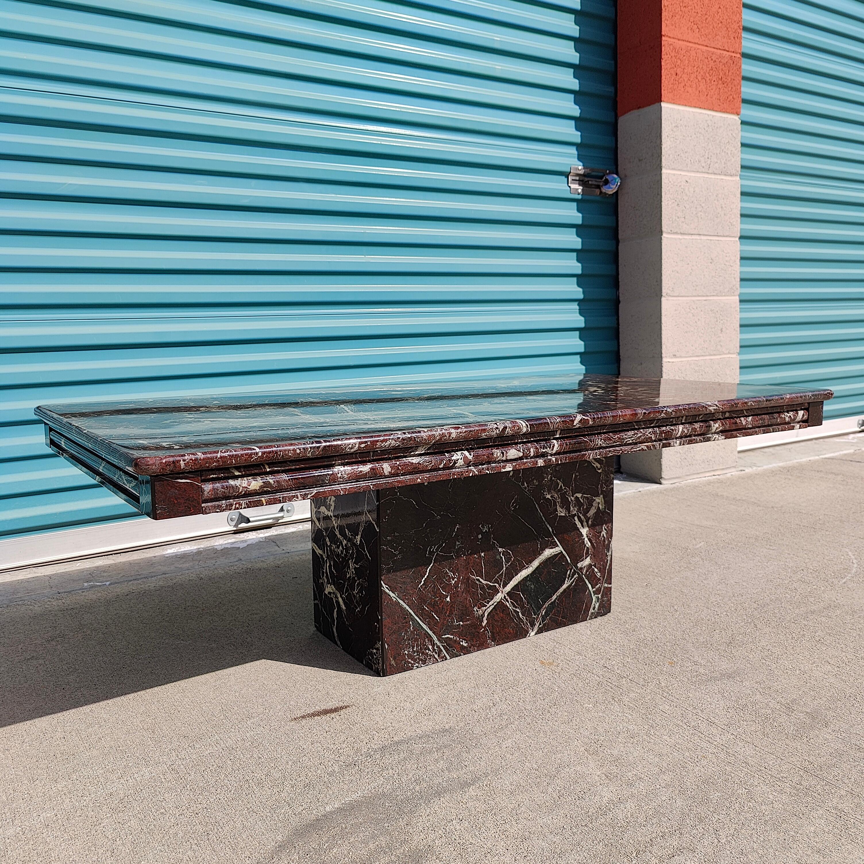 Vintage Postmodern Italian Black Solid Marble Coffee Table For Sale at 1stDibs
