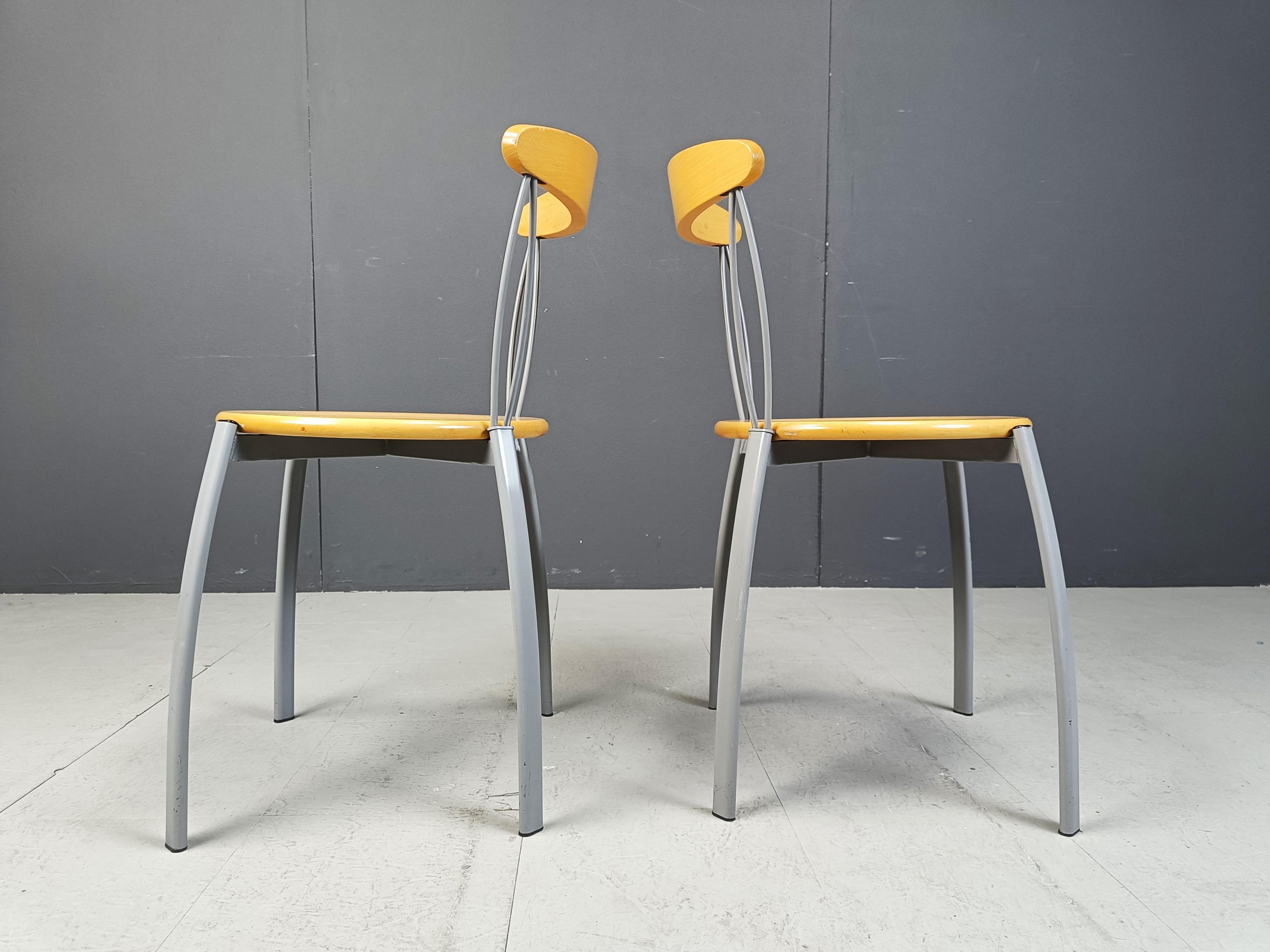 Vintage postmodern italian dining chairs, 1990s For Sale 3