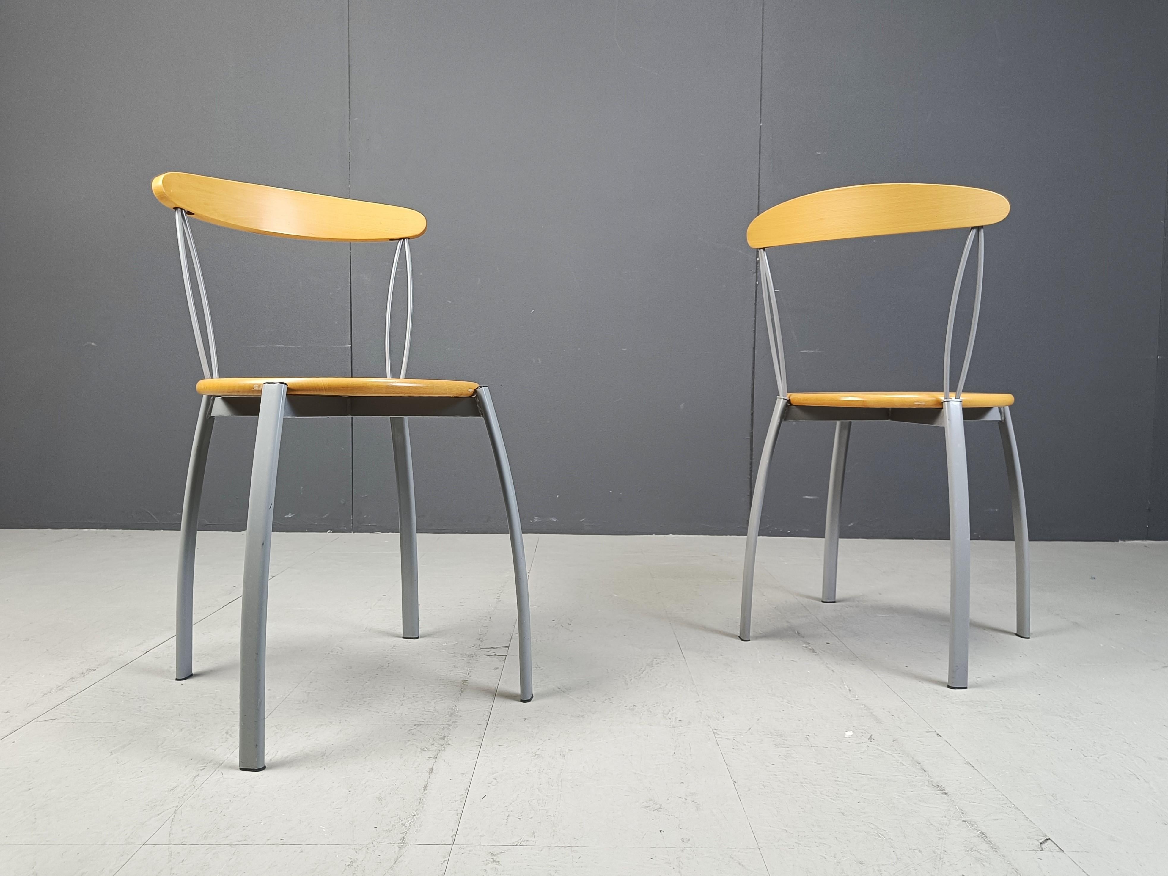Vintage postmodern italian dining chairs, 1990s For Sale 2