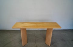 Vintage Postmodern Italian Double Pedestal Console Table