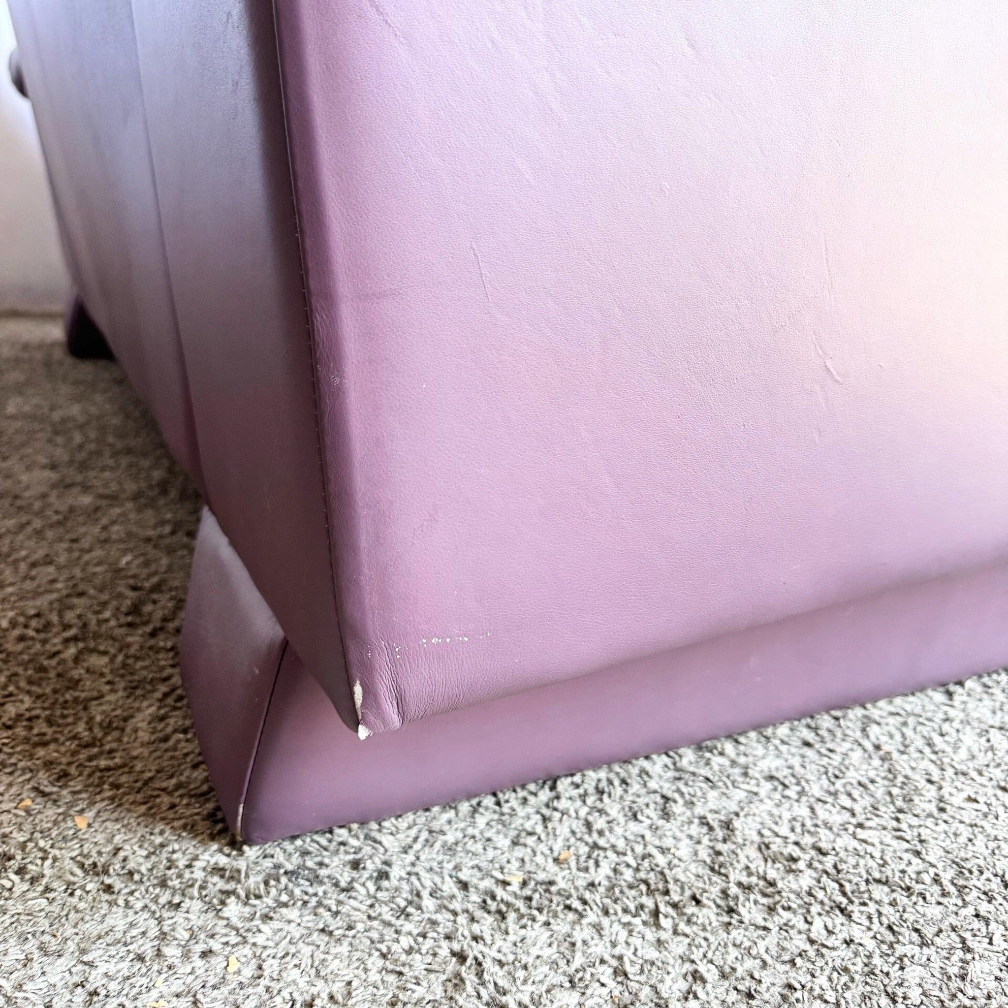 Sofá postmoderno vintage italiano de cuero morado en venta 4