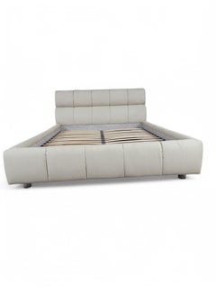 Vintage Postmodern Italian Tufted Leather Queen Bed by Rossetto Italia