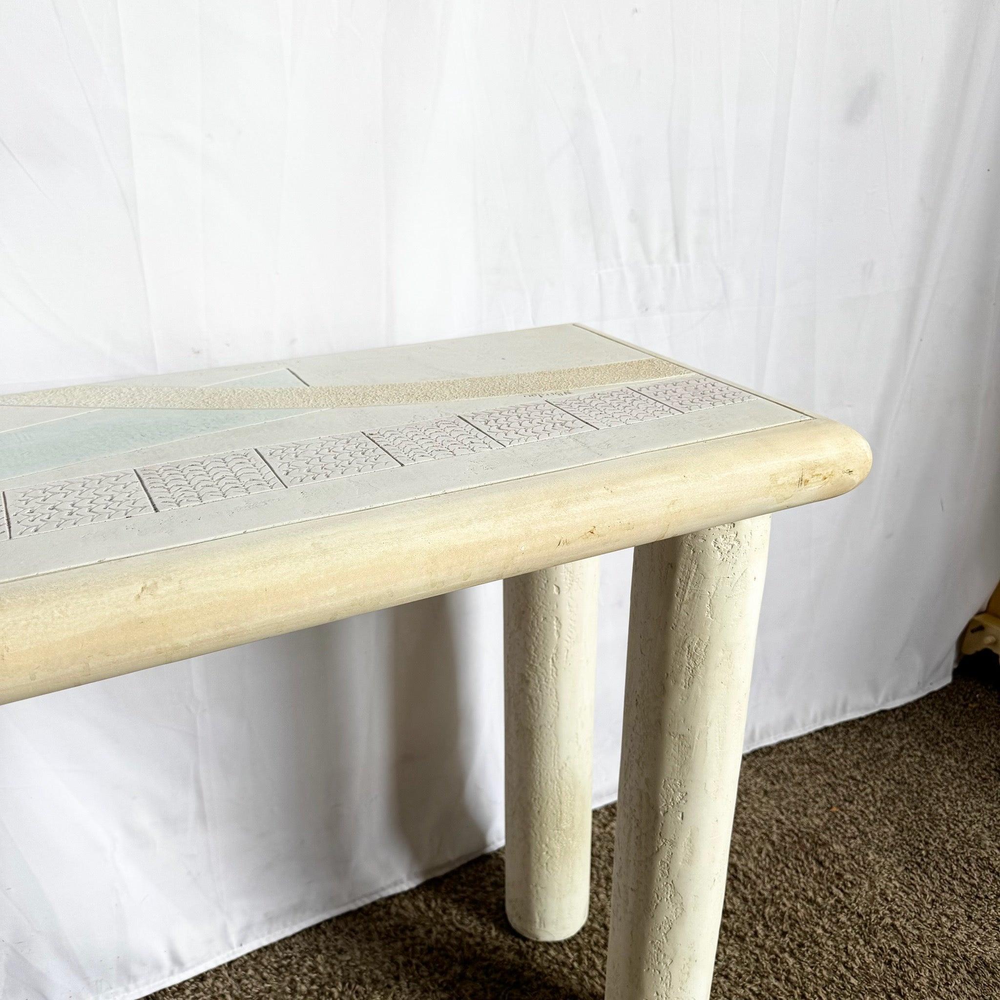 Américain Console Vintage Postmoderne J Berdou Finition Plâtre en vente