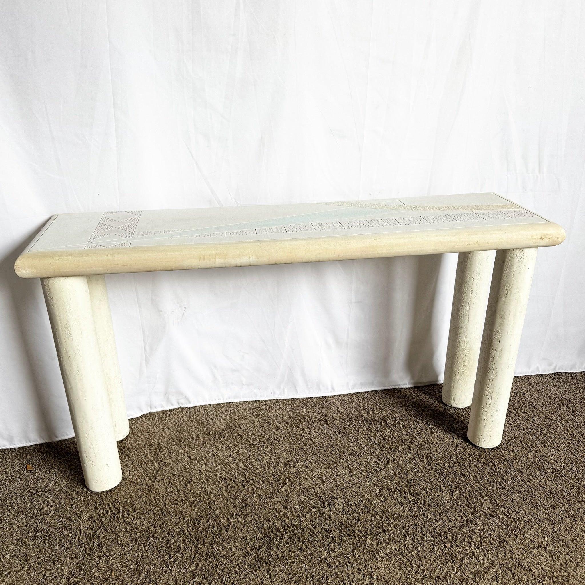 Fin du 20e siècle Console Vintage Postmoderne J Berdou Finition Plâtre en vente