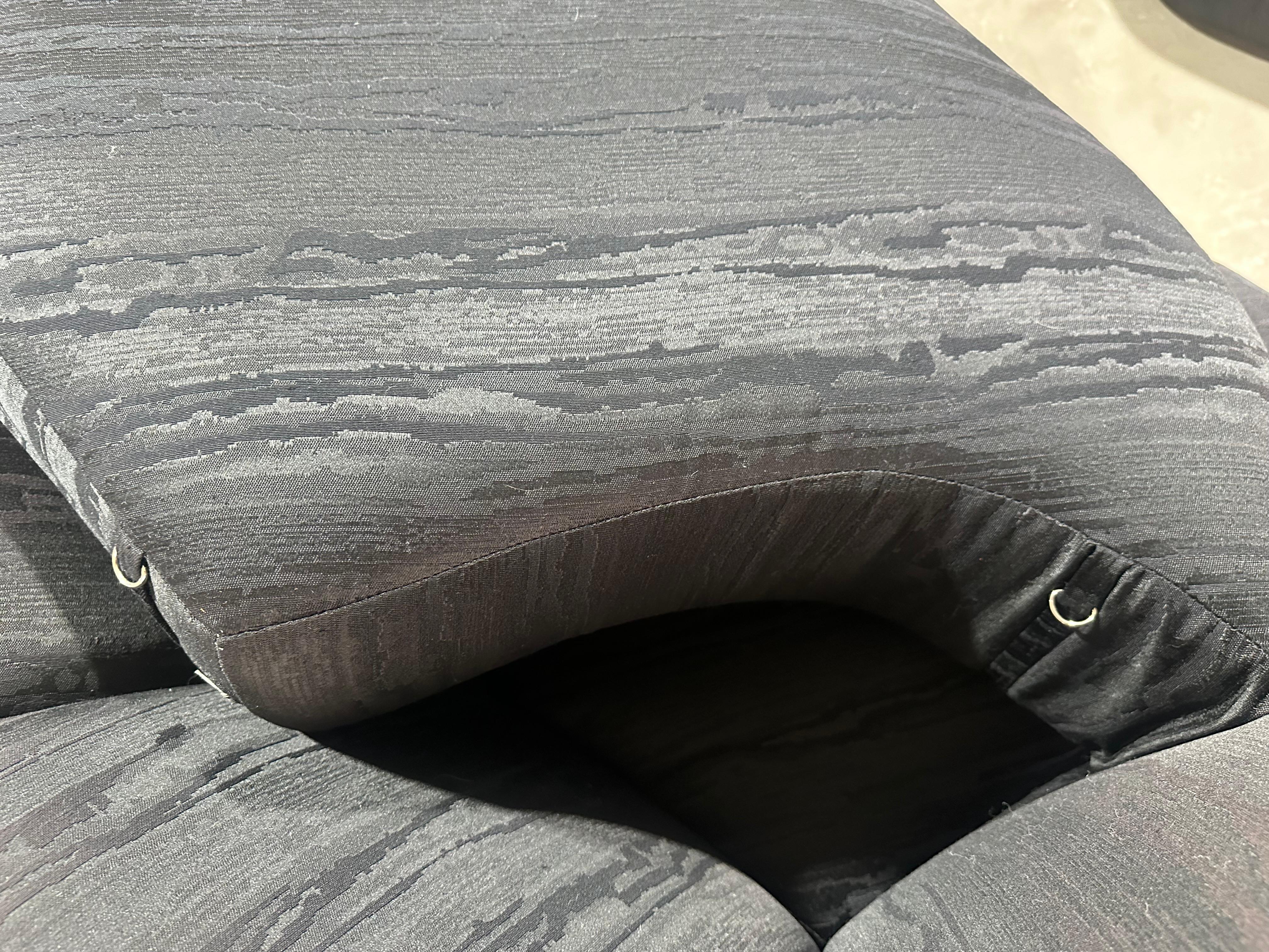 Vintage Postmodern Black Curved Sofa 2
