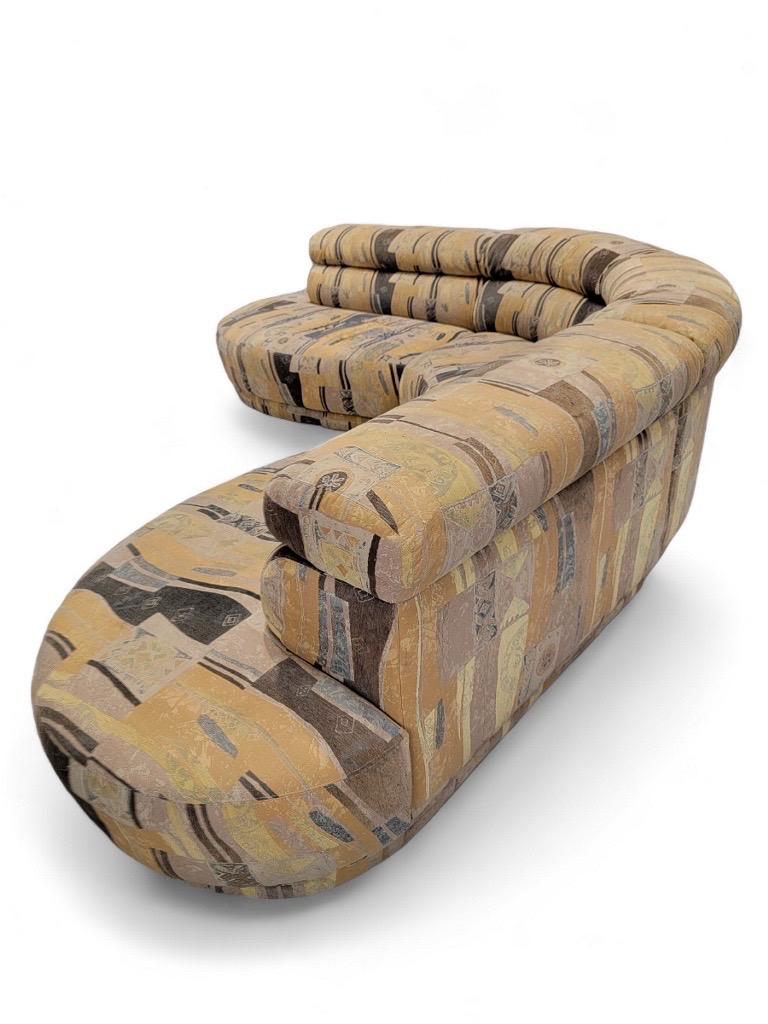 American Vintage Postmodern Kagan Style Curved Three Piece Sectional Sofa