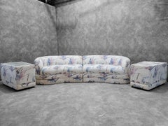 Vintage Postmodern Sectional Sofa with 2 Side Tables, Set of 3