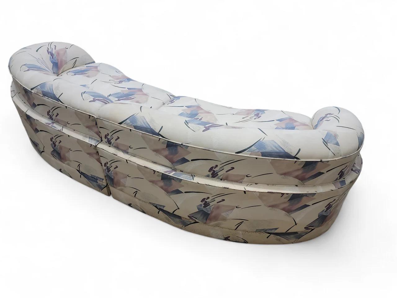 Vintage Postmodern Sectional Sofa with 2 Side Tables, Set of 3 in vendita 2