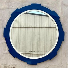 Vintage Postmodern Lacquered Gear Shift Mirror