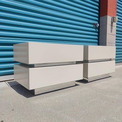 Vintage Postmodern Lacquered Nightstands, circa 1980s