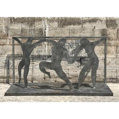 Vintage Postmodern Laser Cut Console Table