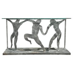 Vintage Postmodern Laser Cut Console Table