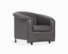 Vintage POSTMODERN Leather Club Chair by Paolo Piva