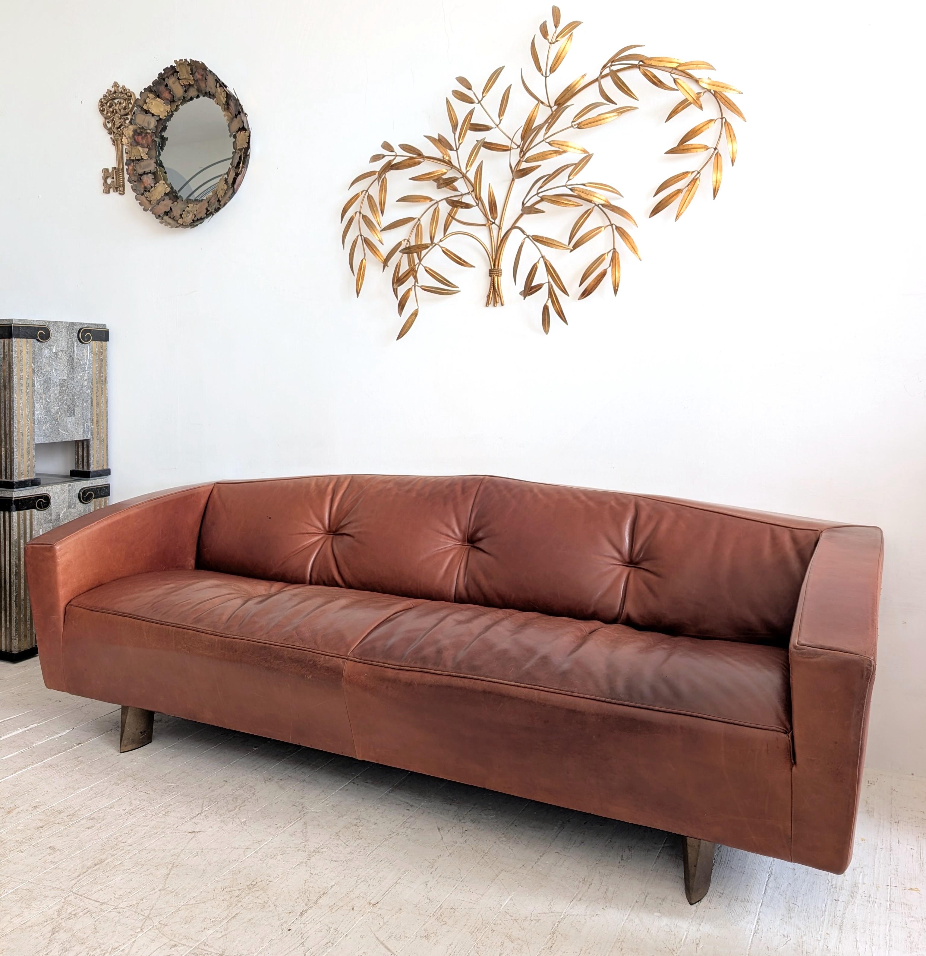 Mid-Century moderno Divano in pelle postmoderno vintage di Gijs Papavoine per Montis, anni '80 / '90 in vendita