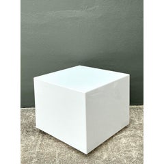 Vintage Postmodern Lucite Box Side Table