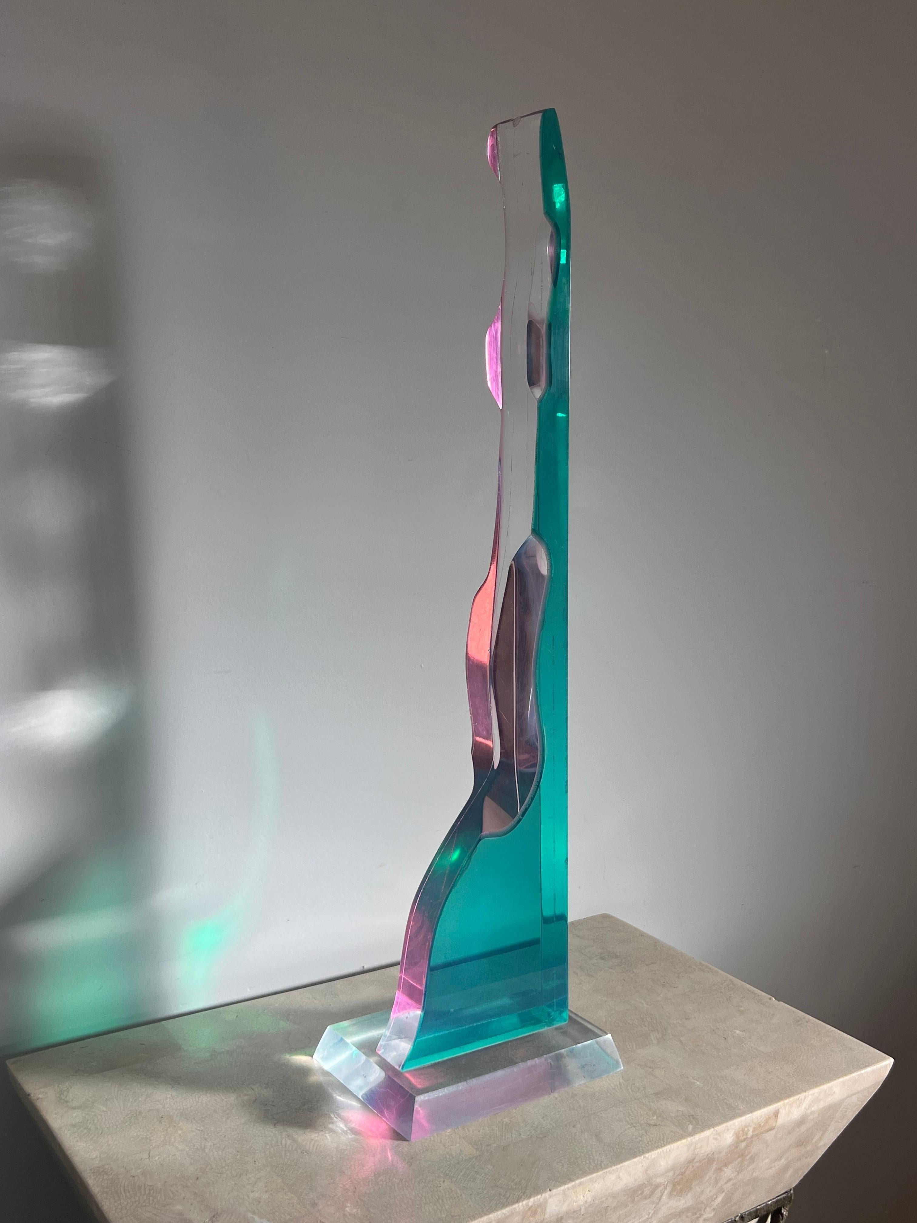 Vintage postmodern lucite sculpture, late 20th century  For Sale 4