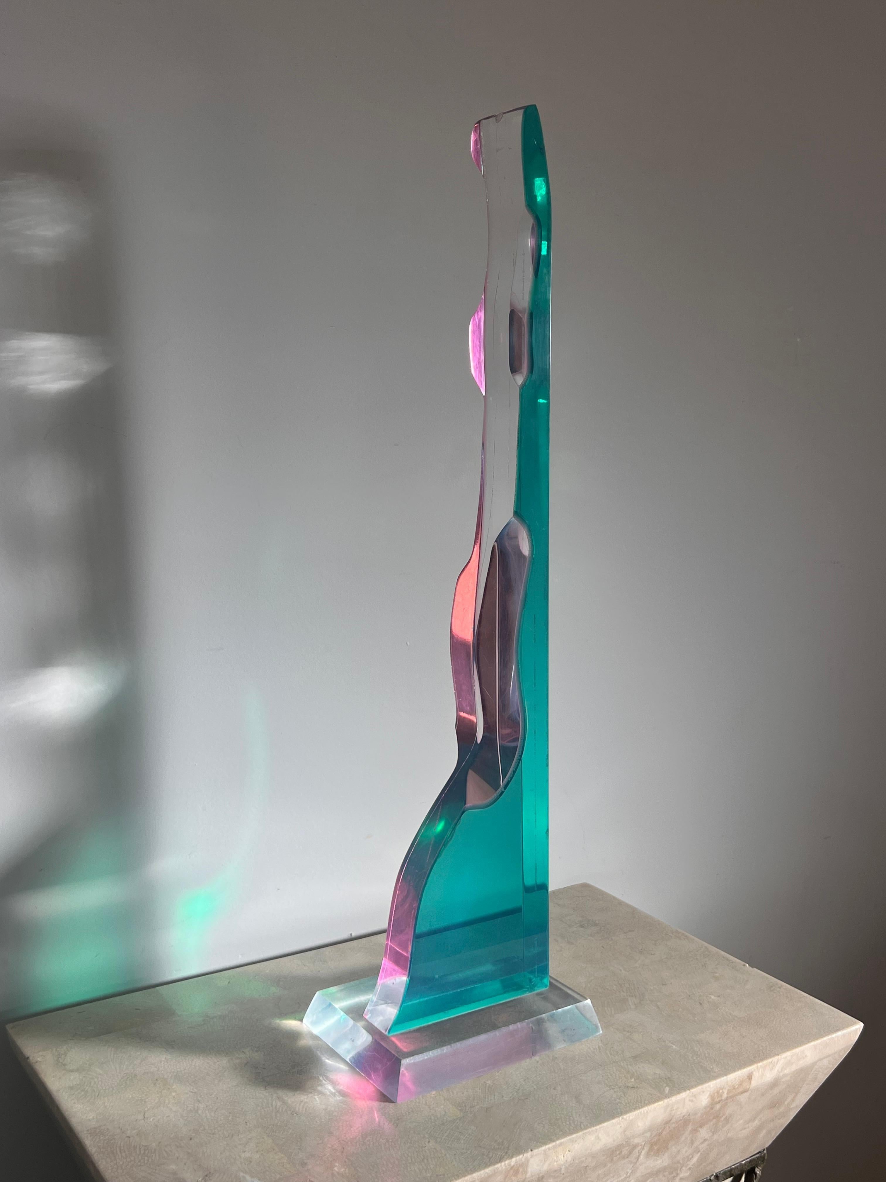 Vintage postmodern lucite sculpture, late 20th century 4