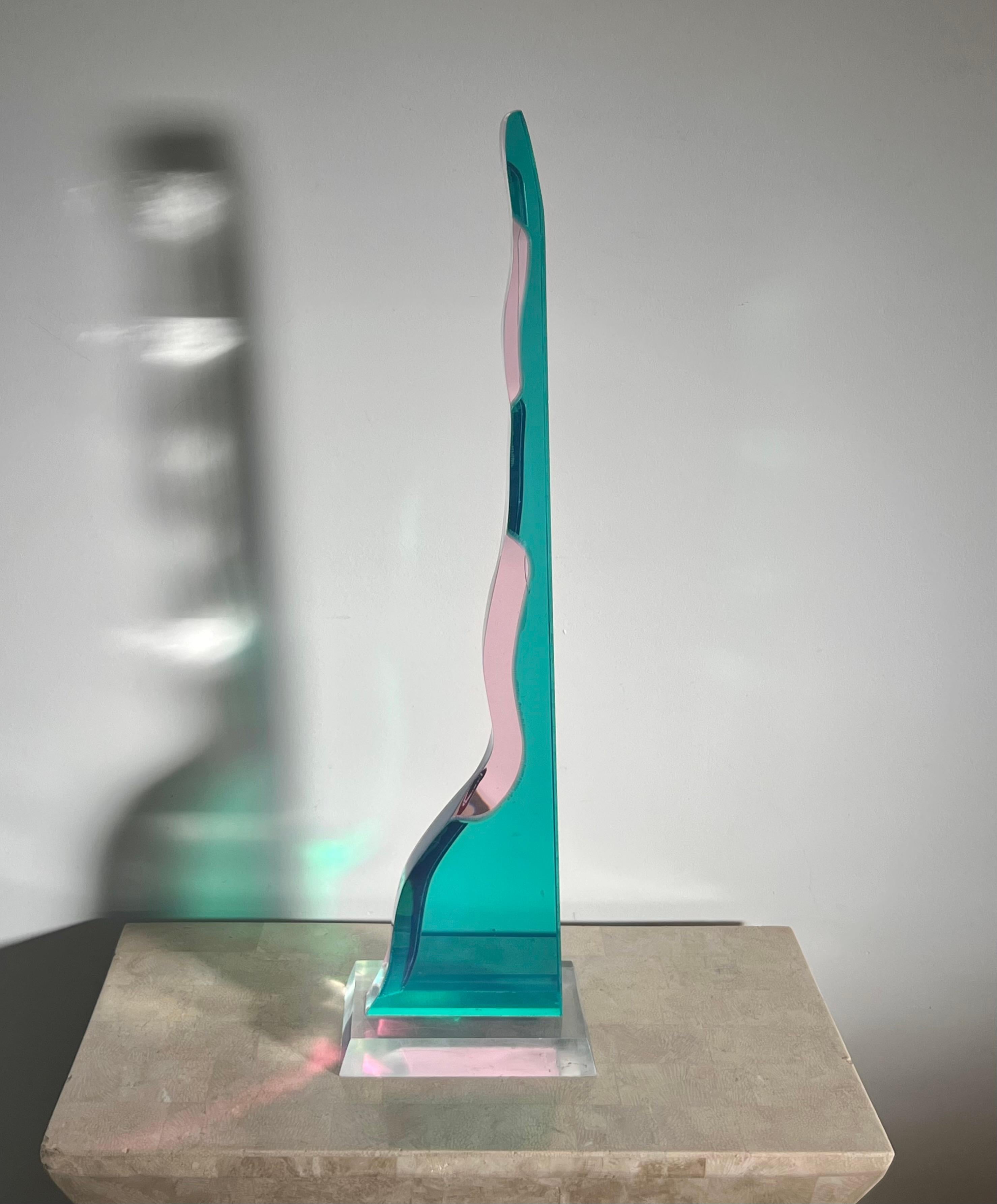 Vintage postmodern lucite sculpture, late 20th century  For Sale 5