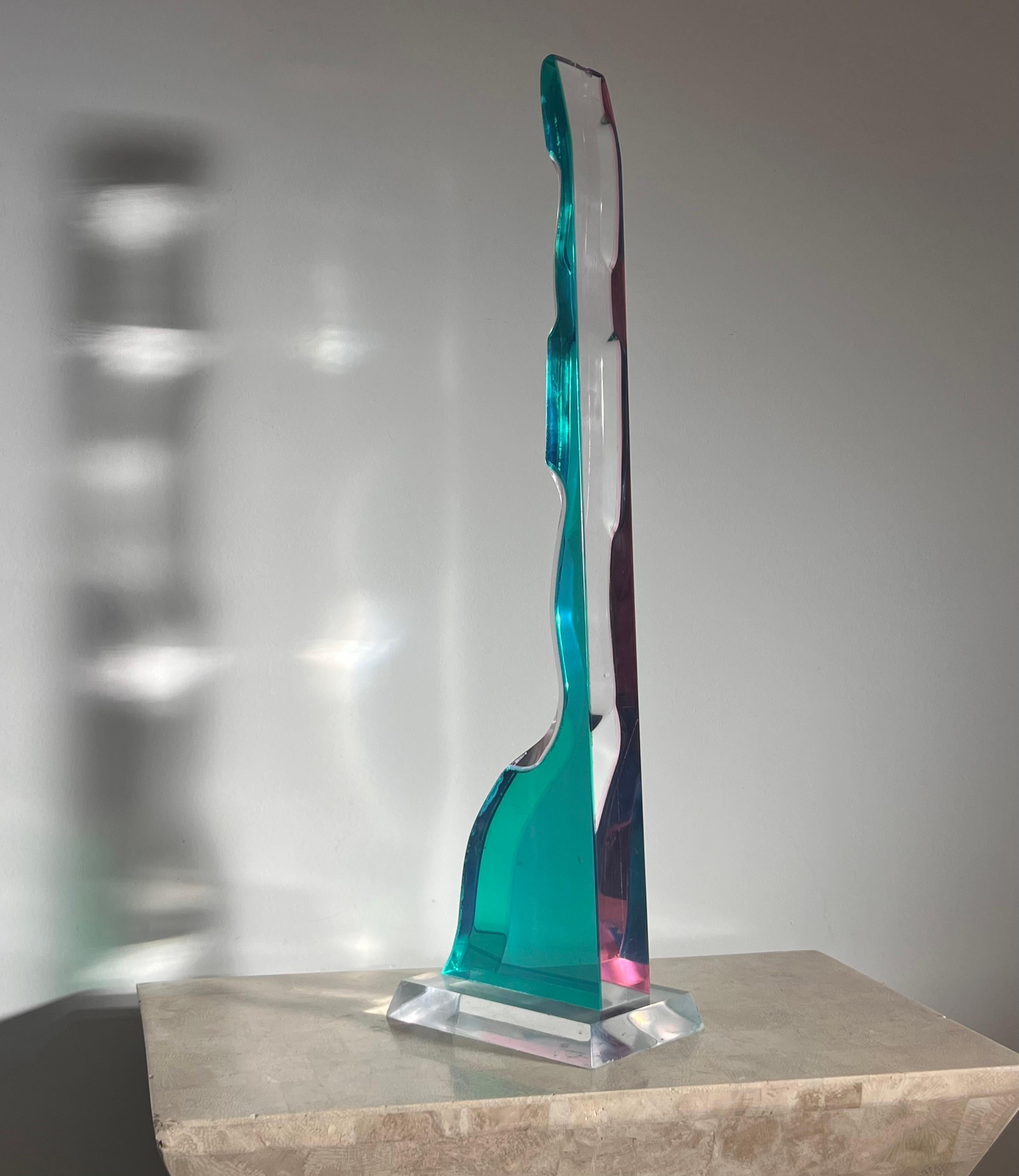 Vintage postmodern lucite sculpture, late 20th century 6