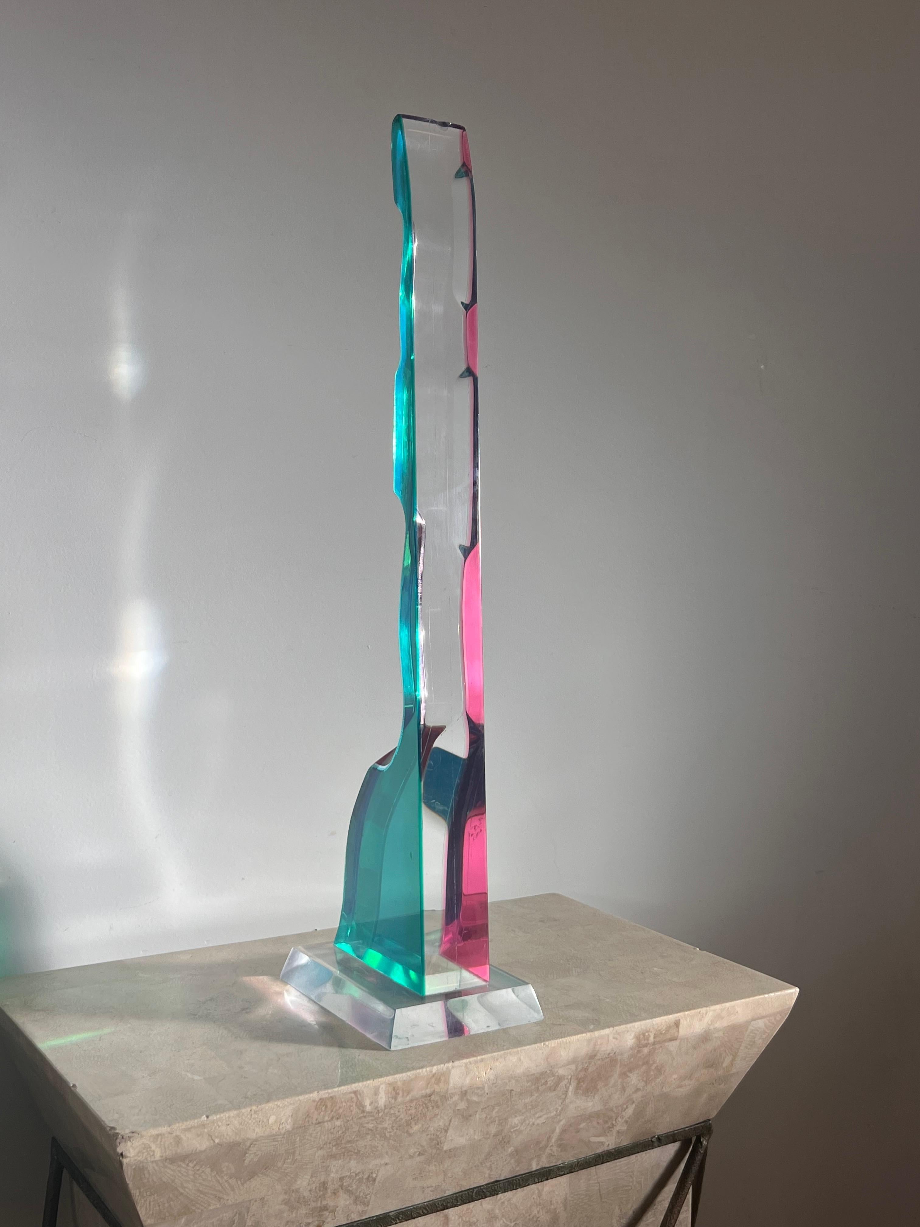 Vintage postmodern lucite sculpture, late 20th century  For Sale 8