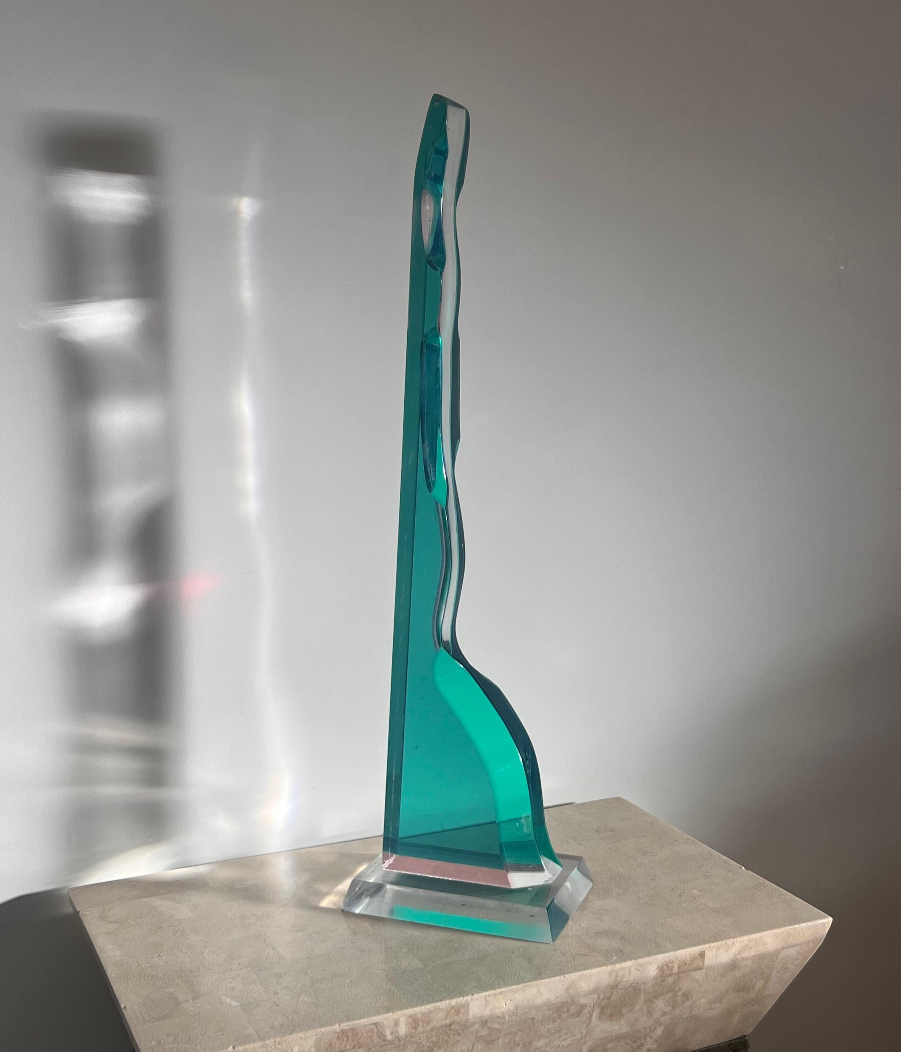 Vintage postmodern lucite sculpture, late 20th century  For Sale 9