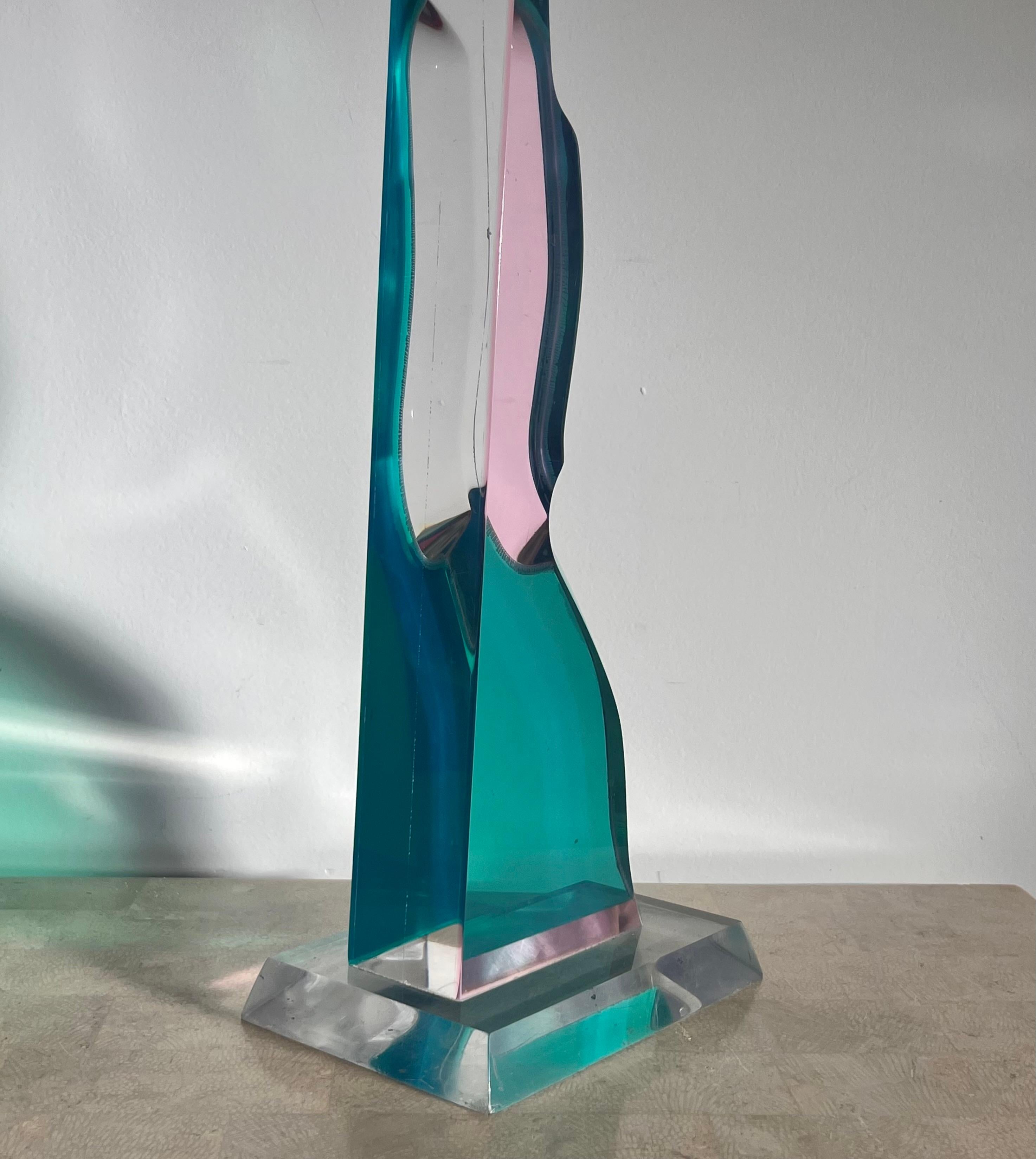 Vintage postmodern lucite sculpture, late 20th century 10