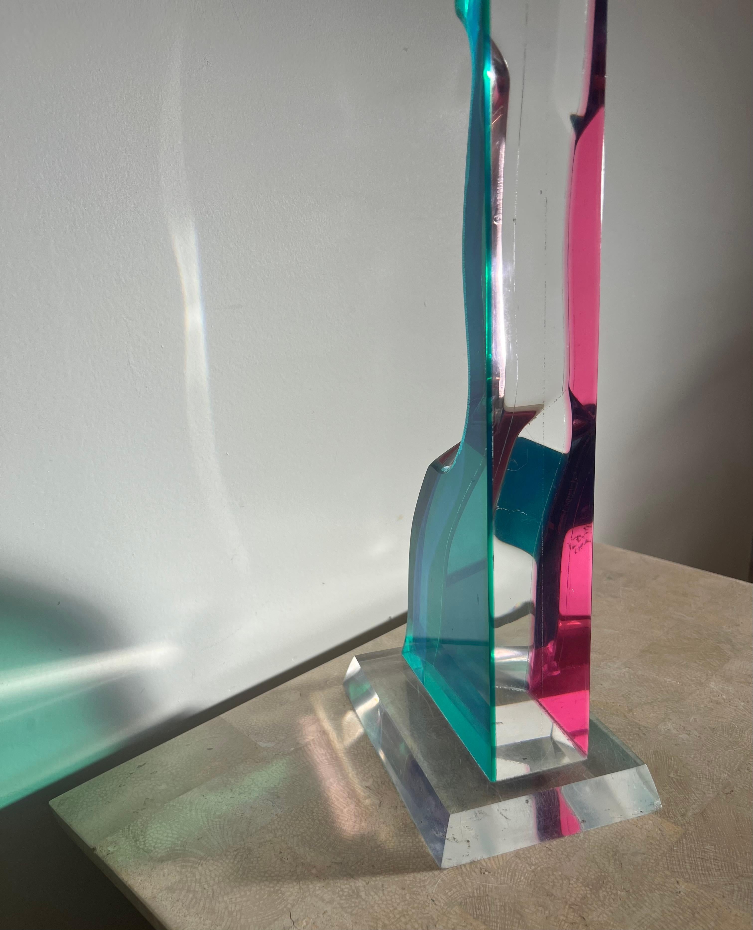 Vintage postmodern lucite sculpture, late 20th century  For Sale 11