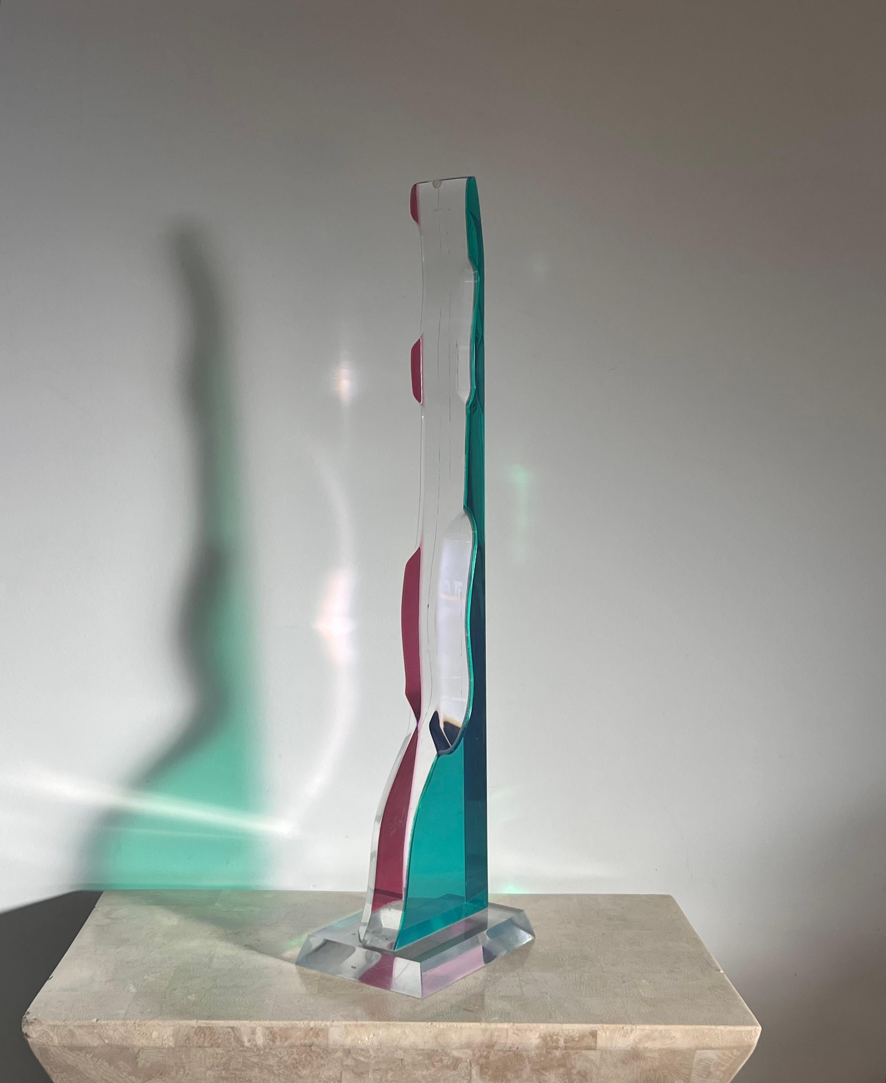 Vintage postmodern lucite sculpture, late 20th century  For Sale 12