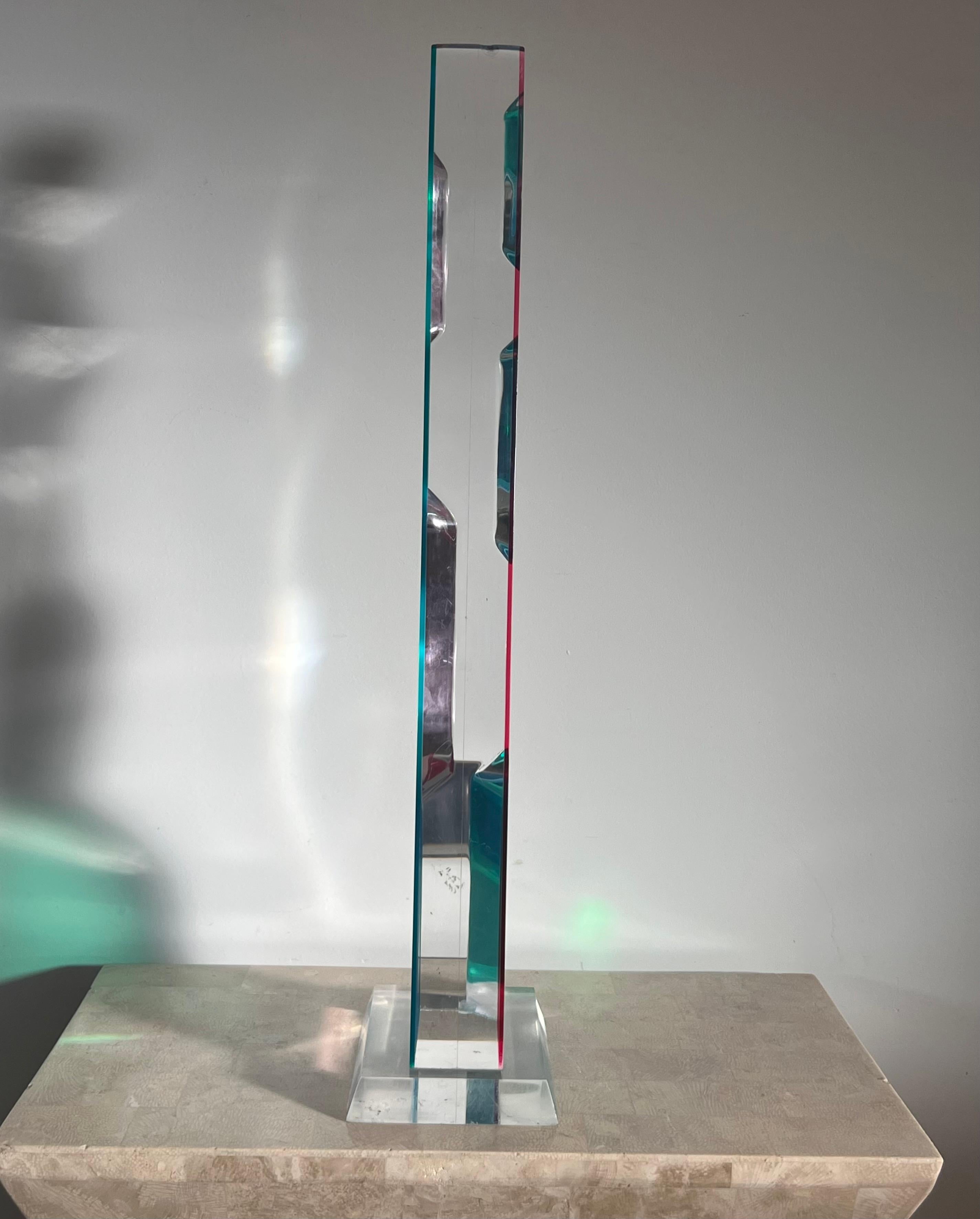 Vintage postmodern lucite sculpture, late 20th century  For Sale 13