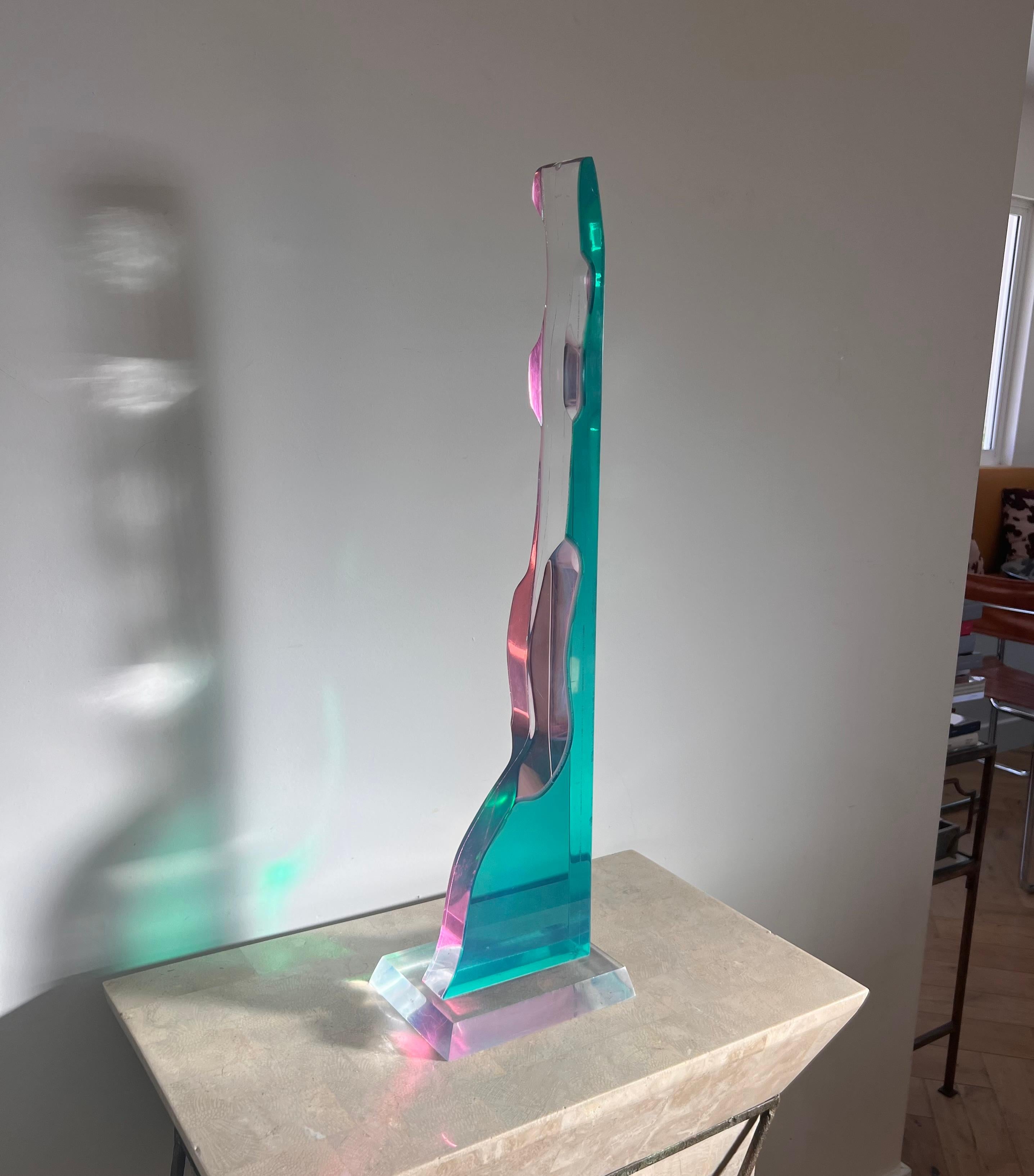 20th Century Vintage postmodern lucite sculpture, late 20th century  For Sale