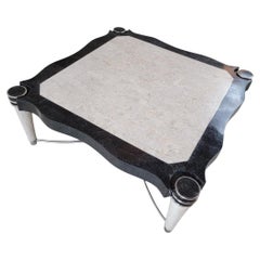 Vintage Postmodern Maitland Smith Style Tessellated Stone Coffee Table