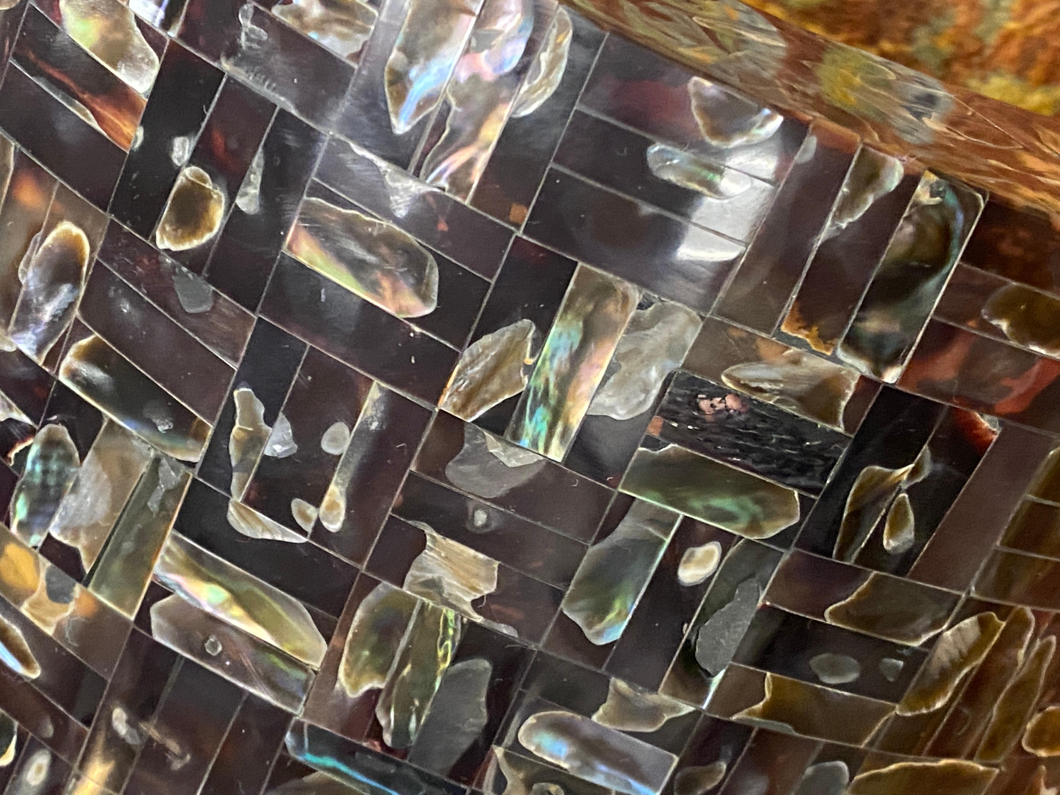 Unknown Vintage Postmodern Maitland Smith Tessellated Waterfall Coffee Cocktail Table