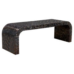 Vintage Postmodern Maitland Smith Tessellated Waterfall Coffee Cocktail Table
