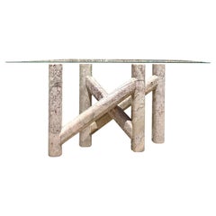 Vintage Postmodern Marble Console Table